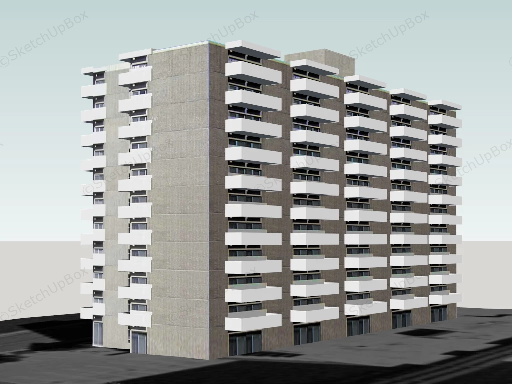 Vintage Apartment Building sketchup model preview - SketchupBox