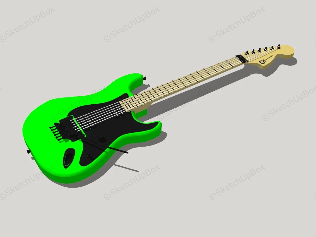 Charvel Electric Guitar sketchup model preview - SketchupBox