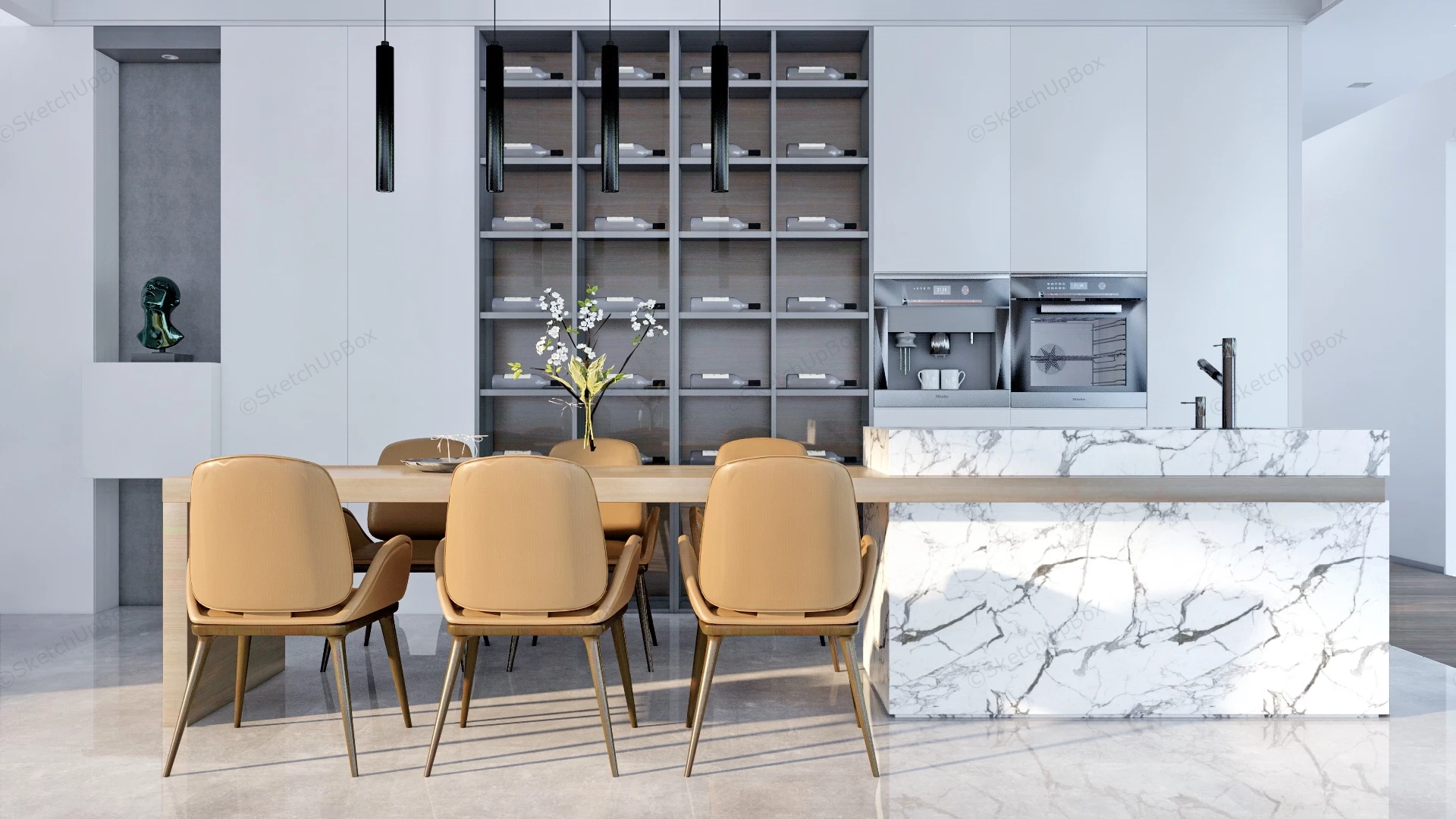 Modern Home Bar Design Ideas sketchup model preview - SketchupBox