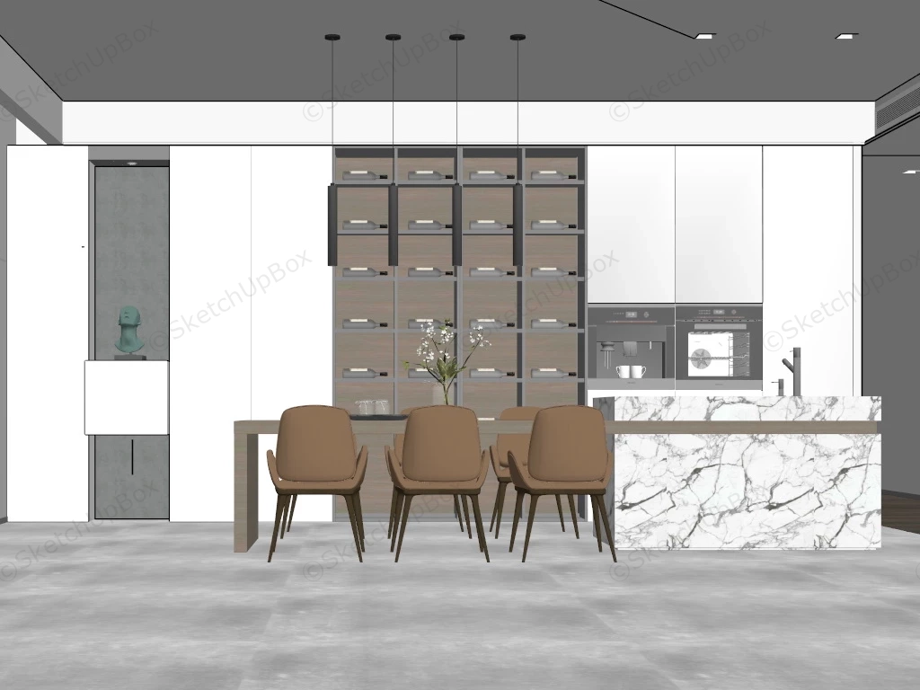 Modern Home Bar Design Ideas sketchup model preview - SketchupBox