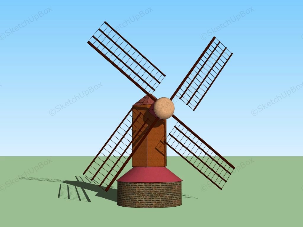 Old Windmill sketchup model preview - SketchupBox