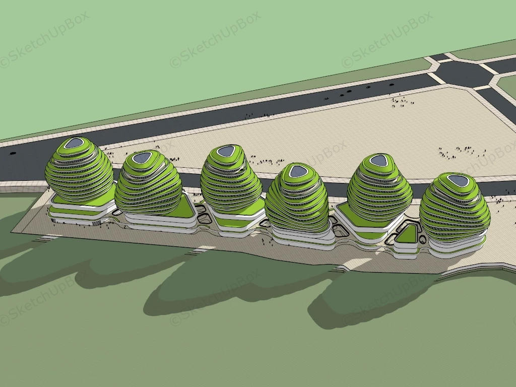 Modern Office Buildings Concept sketchup model preview - SketchupBox