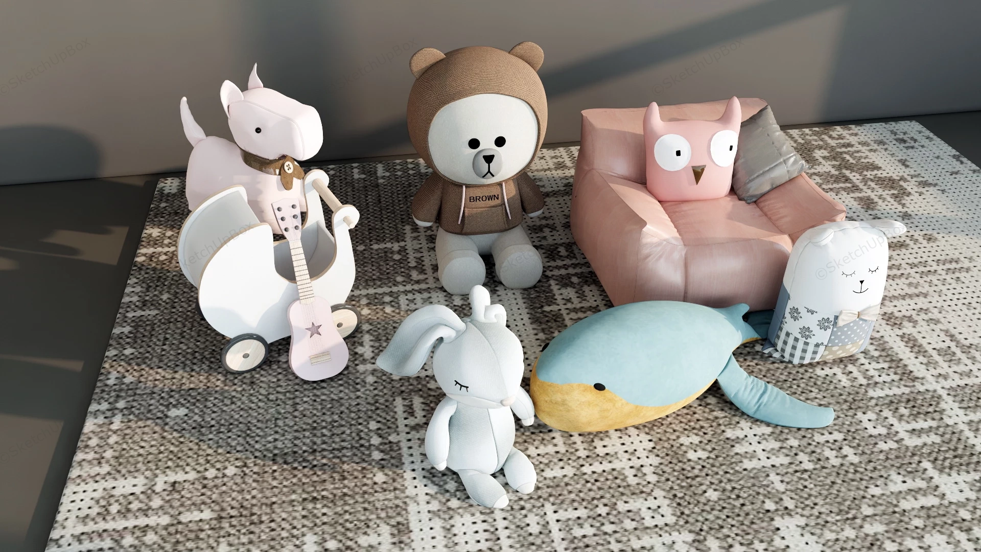 Stuffed Animals Toddler Toys sketchup model preview - SketchupBox