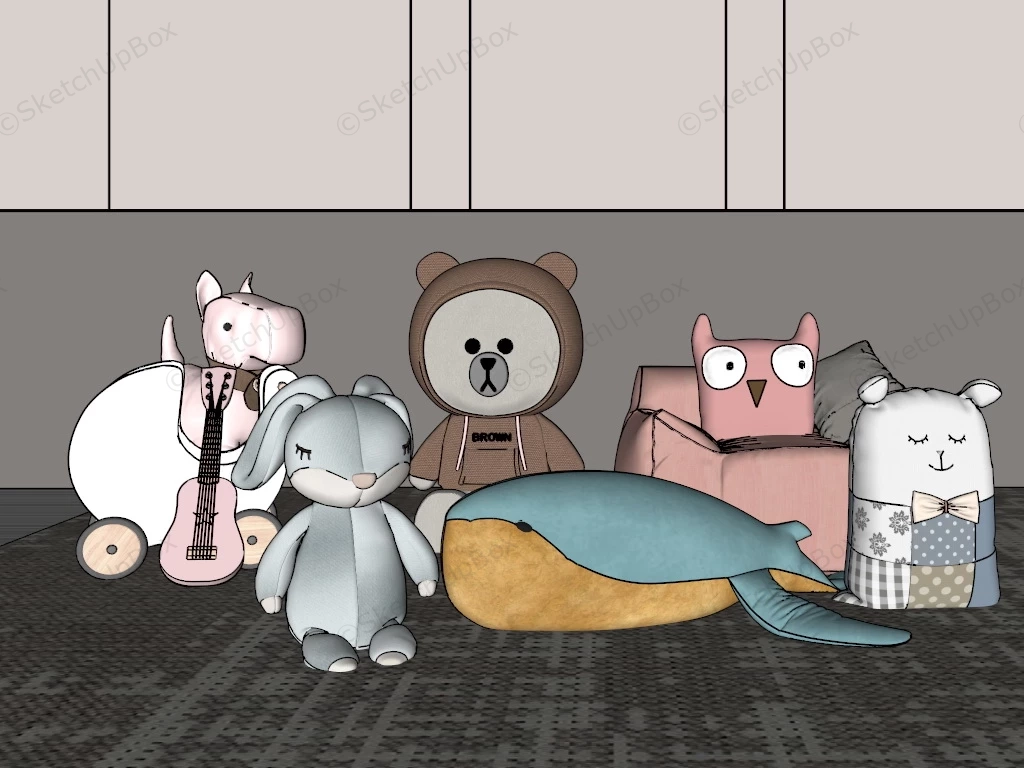 Stuffed Animals Toddler Toys sketchup model preview - SketchupBox