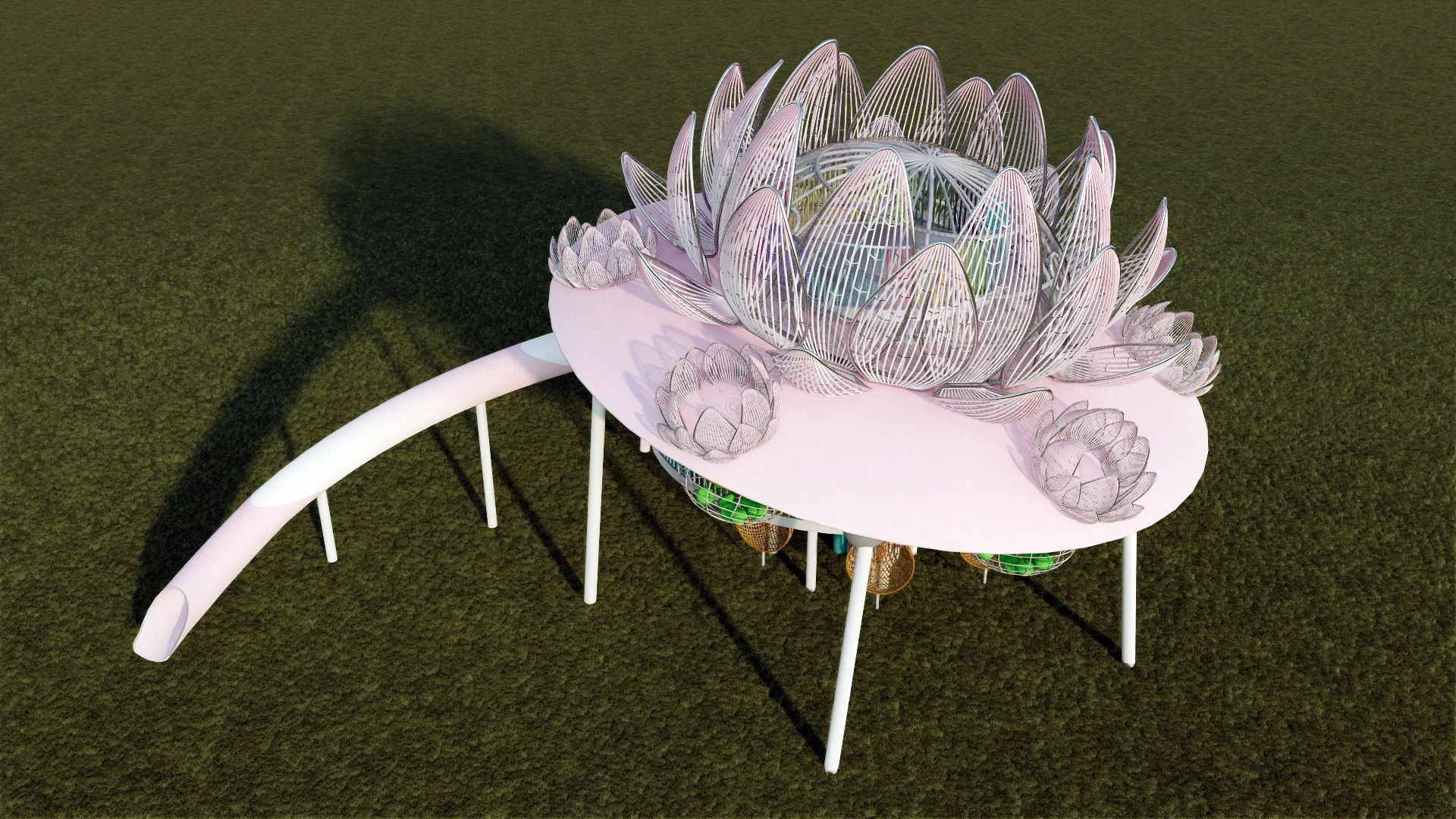 Lotus Flower Playground sketchup model preview - SketchupBox