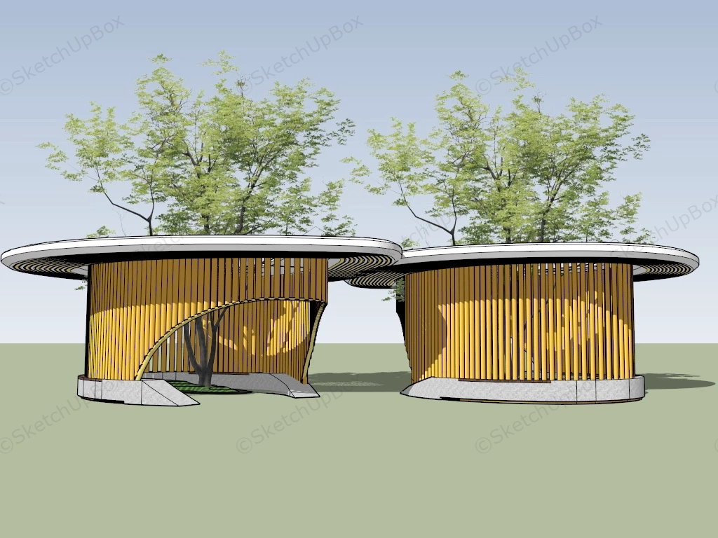 Pergola Design In Park sketchup model preview - SketchupBox