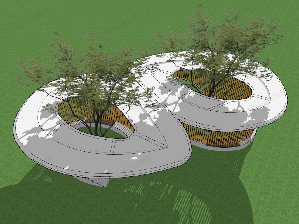 Pergola Design In Park sketchup model preview - SketchupBox