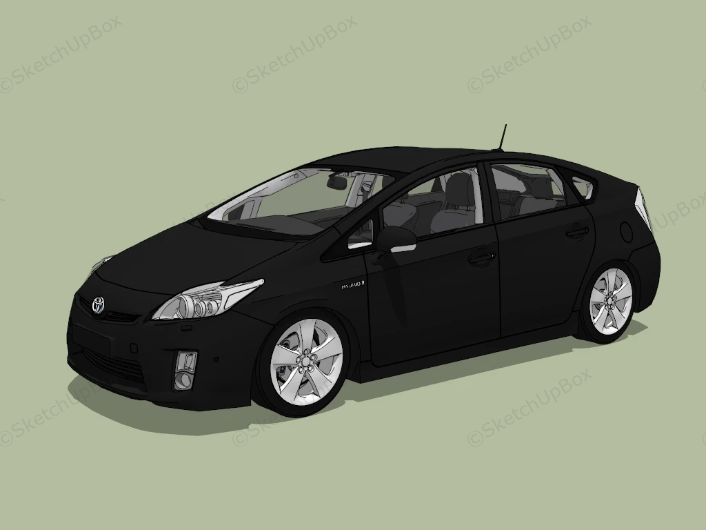 Toyota Prius Black sketchup model preview - SketchupBox