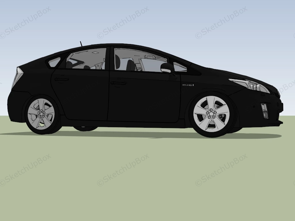 Toyota Prius Black sketchup model preview - SketchupBox