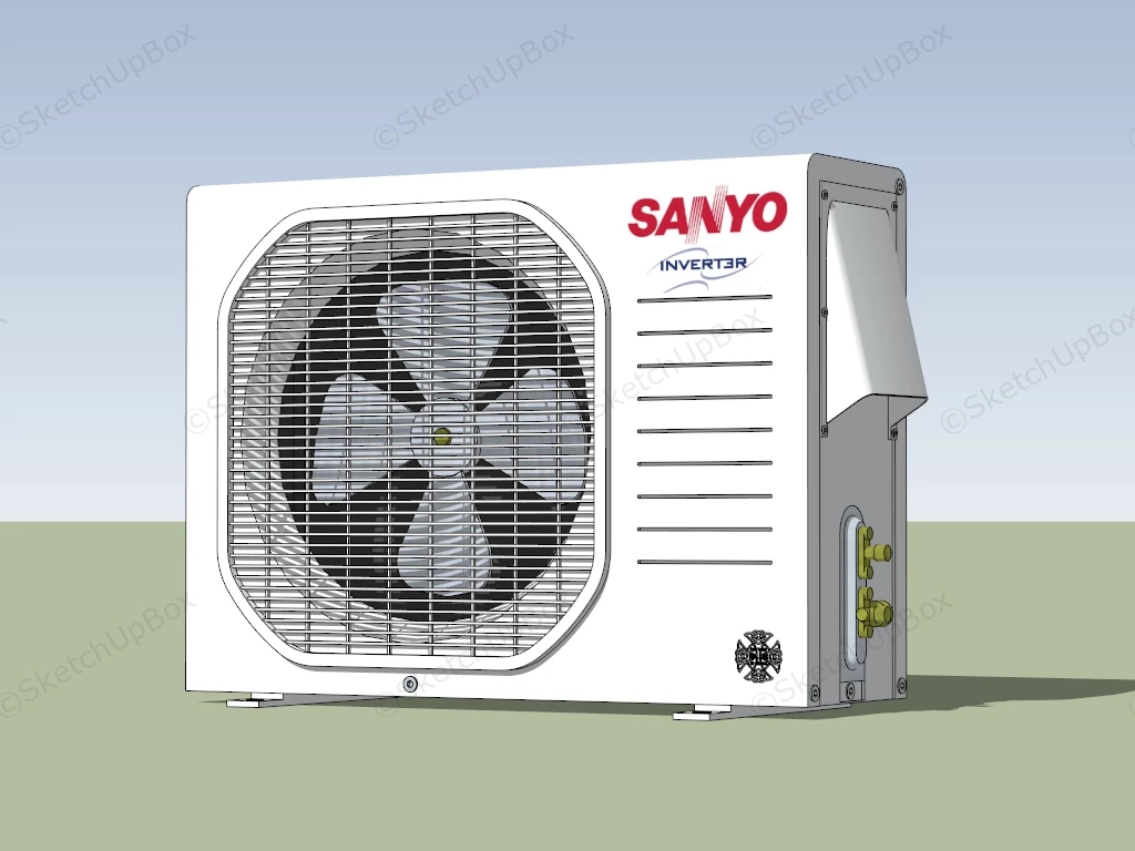 Sanyo Split Unit Air Conditioner sketchup model preview - SketchupBox