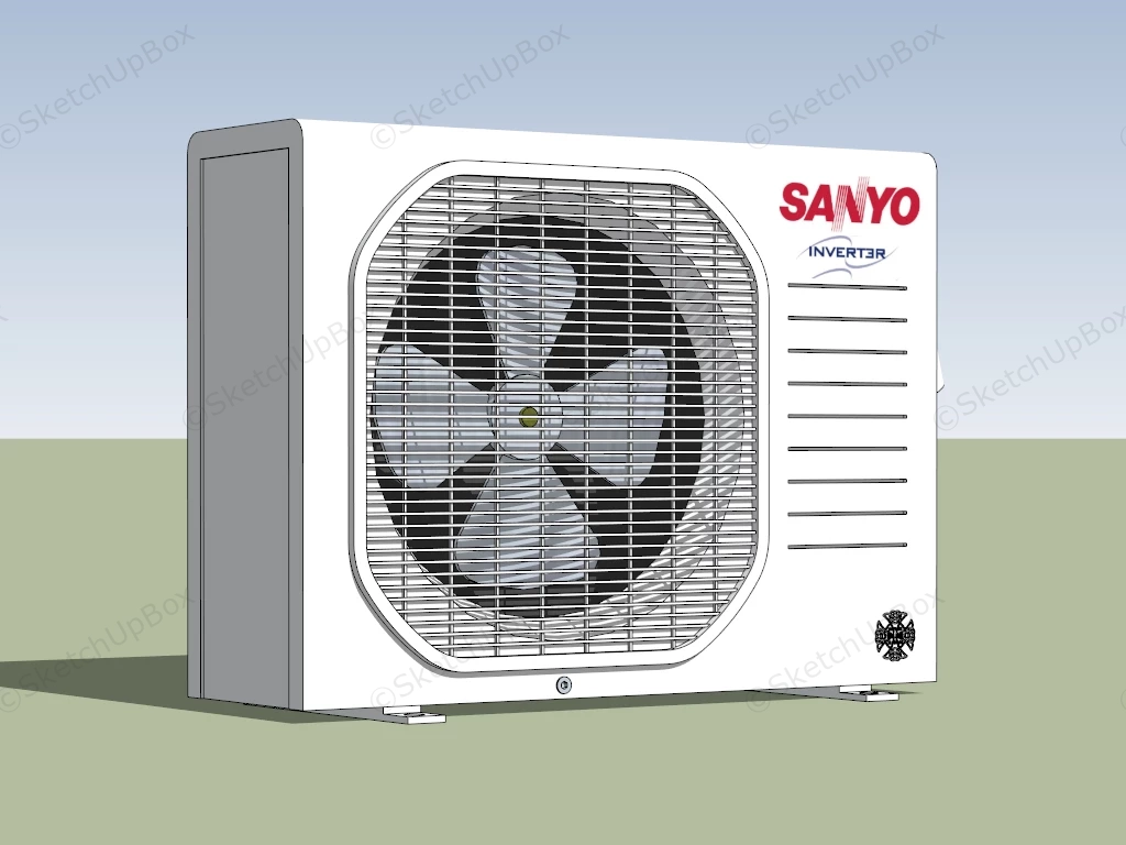 Sanyo Split Unit Air Conditioner sketchup model preview - SketchupBox