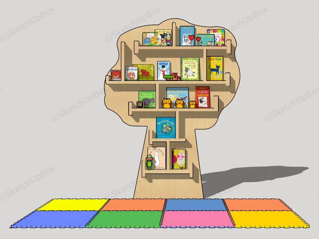 Kids Tree Bookshelf sketchup model preview - SketchupBox