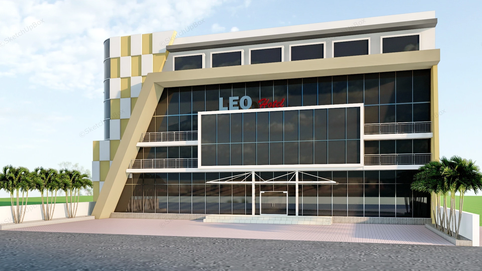 Leo Express Hotel sketchup model preview - SketchupBox