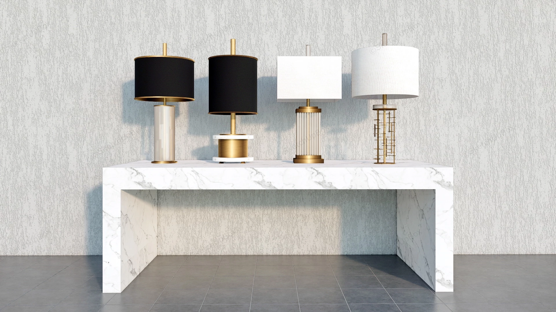 Modern Industrial Table Lamps sketchup model preview - SketchupBox