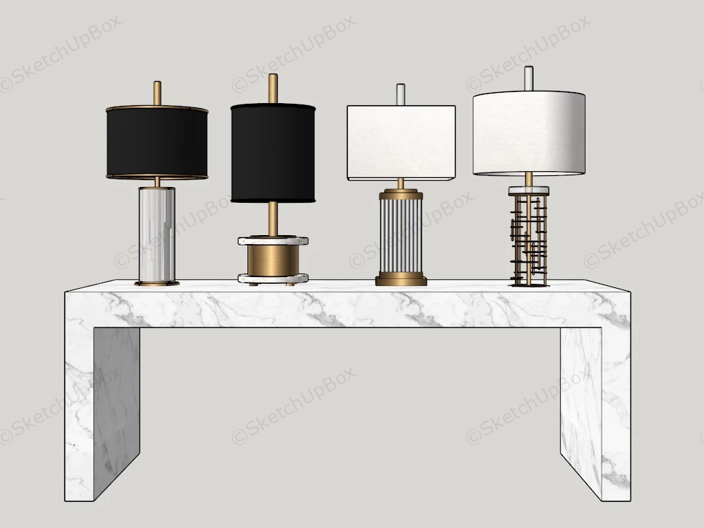 Modern Industrial Table Lamps sketchup model preview - SketchupBox