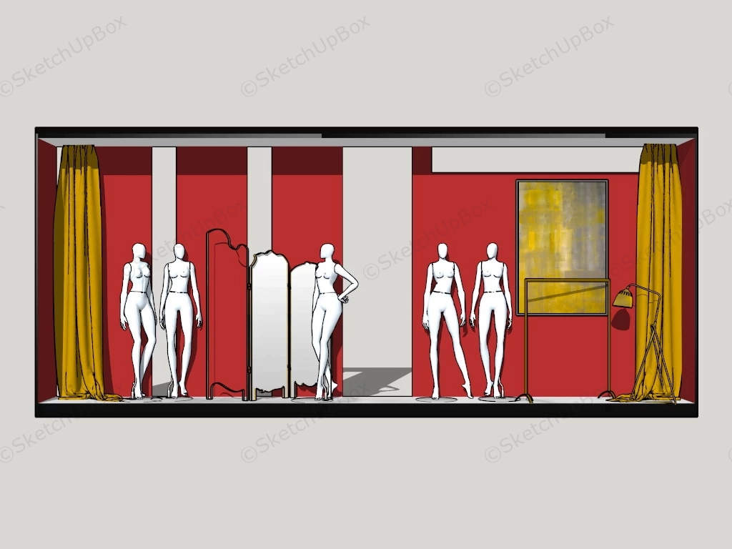 Women Clothing Store Window Design sketchup model preview - SketchupBox