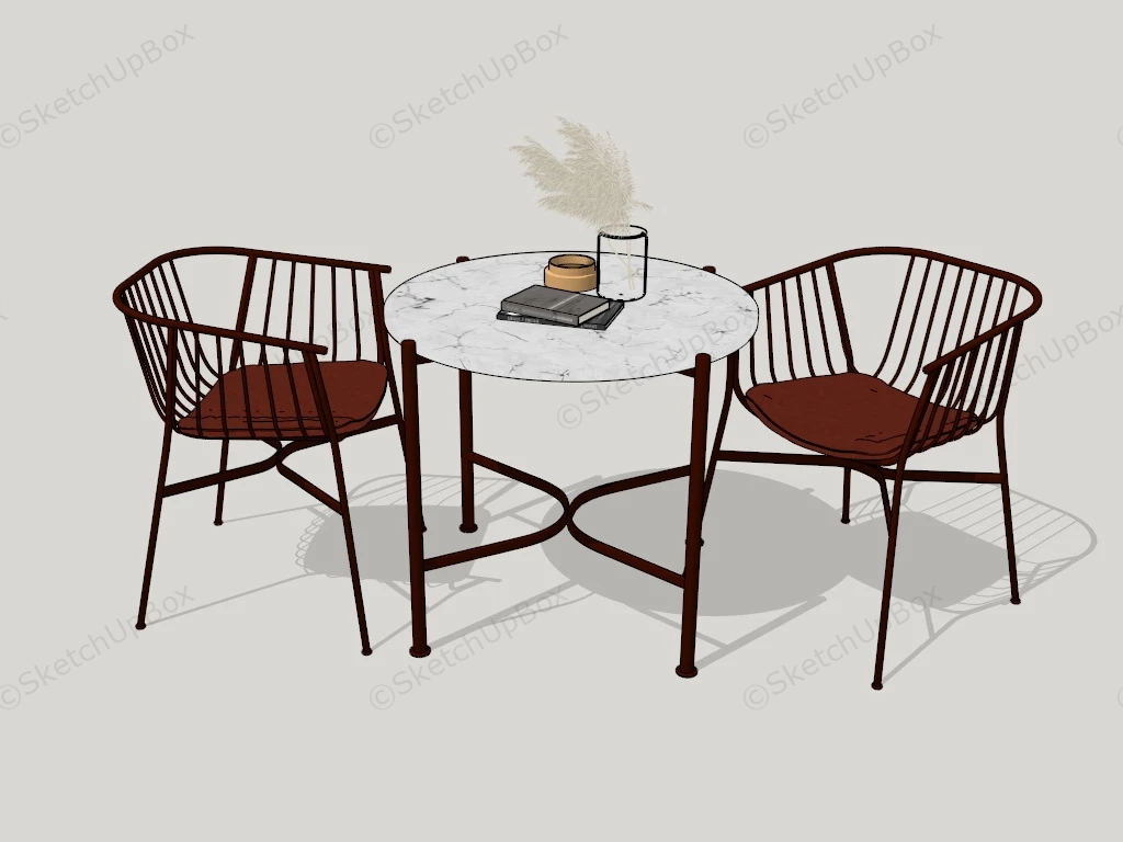 3 PC Metal Patio Set sketchup model preview - SketchupBox