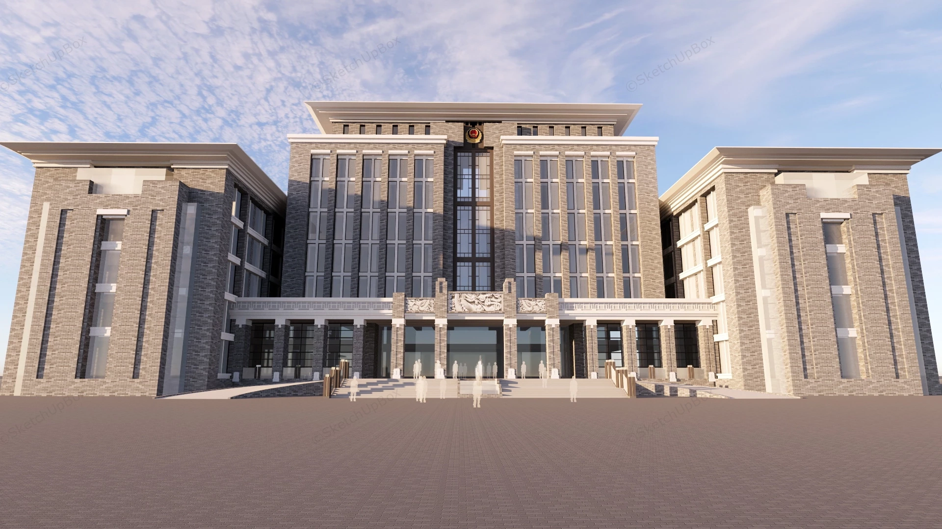 Chinese Government Office Building sketchup model preview - SketchupBox