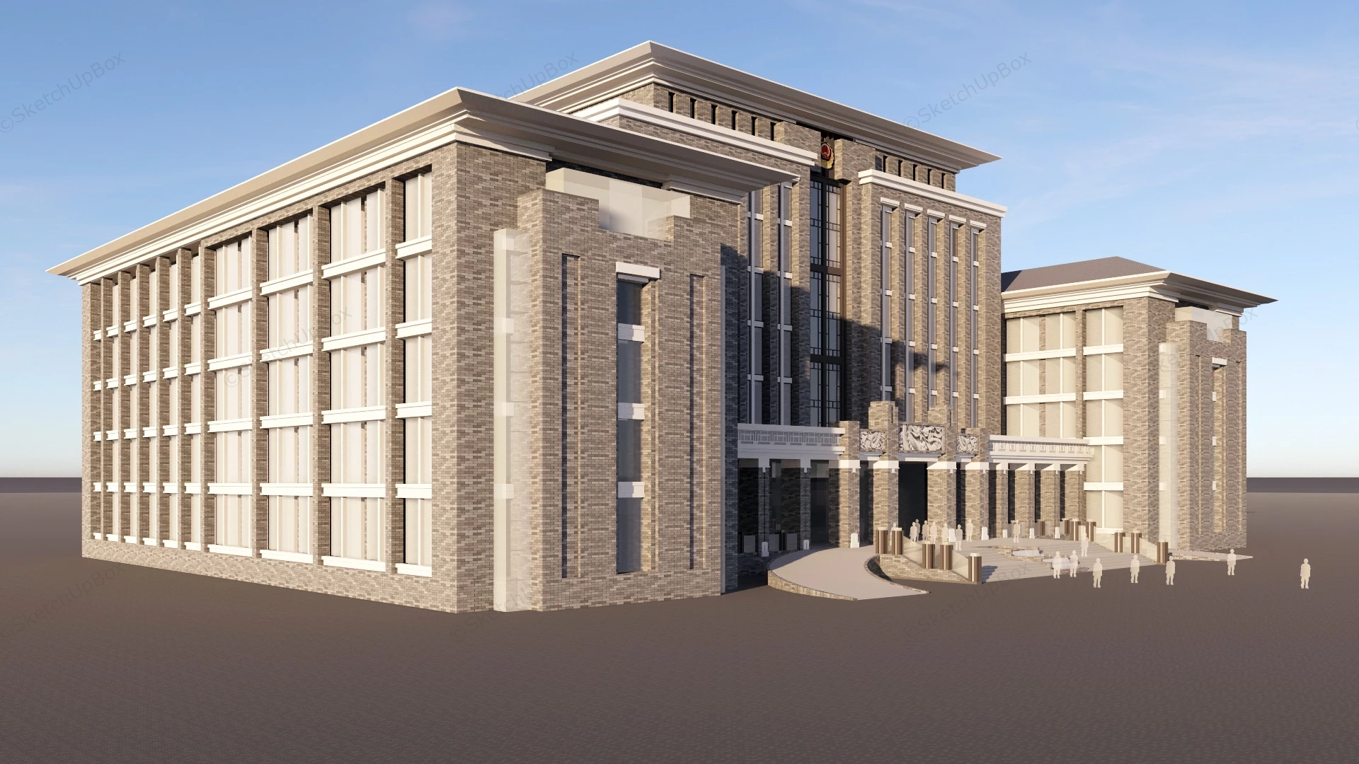 Chinese Government Office Building sketchup model preview - SketchupBox