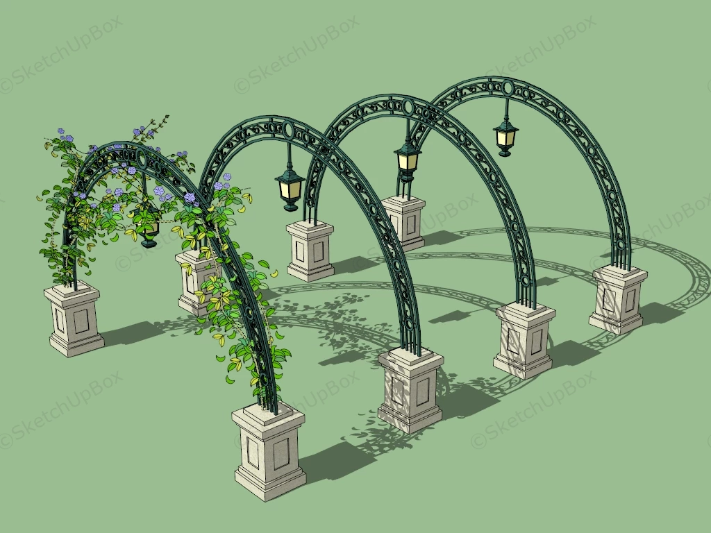 Vintage Garden Arch Walkway sketchup model preview - SketchupBox