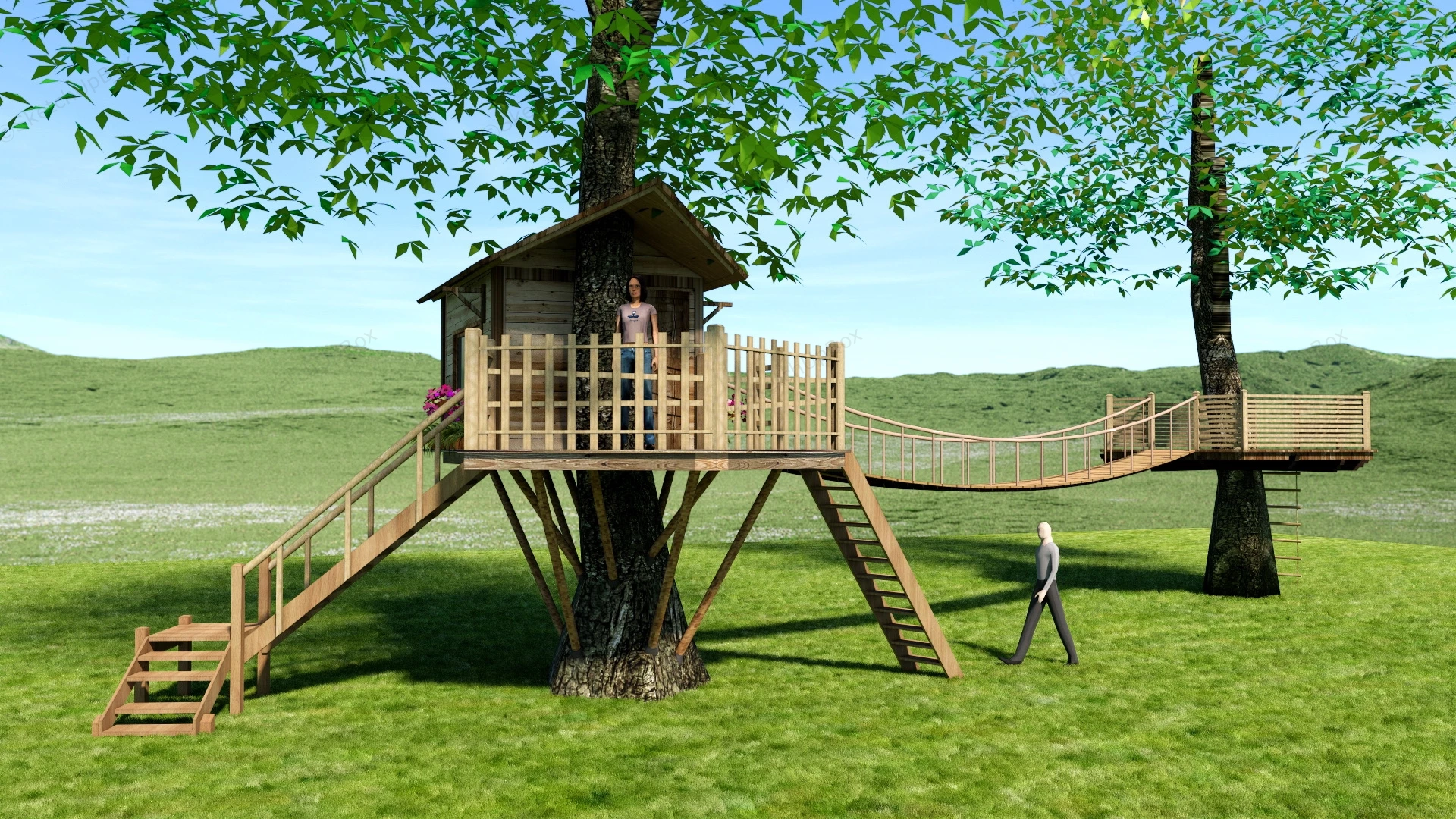Treehouse And Deck sketchup model preview - SketchupBox