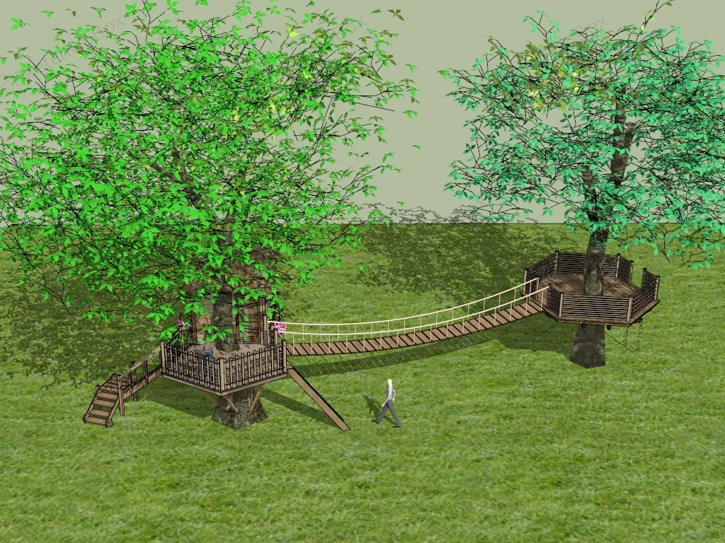 Treehouse And Deck sketchup model preview - SketchupBox