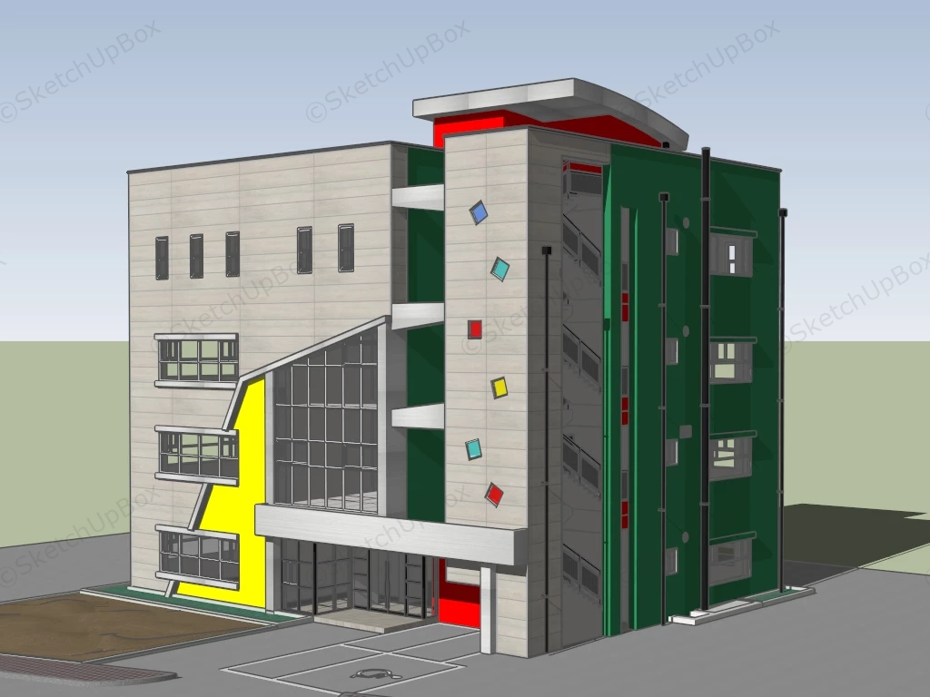 Colorful Office Building sketchup model preview - SketchupBox