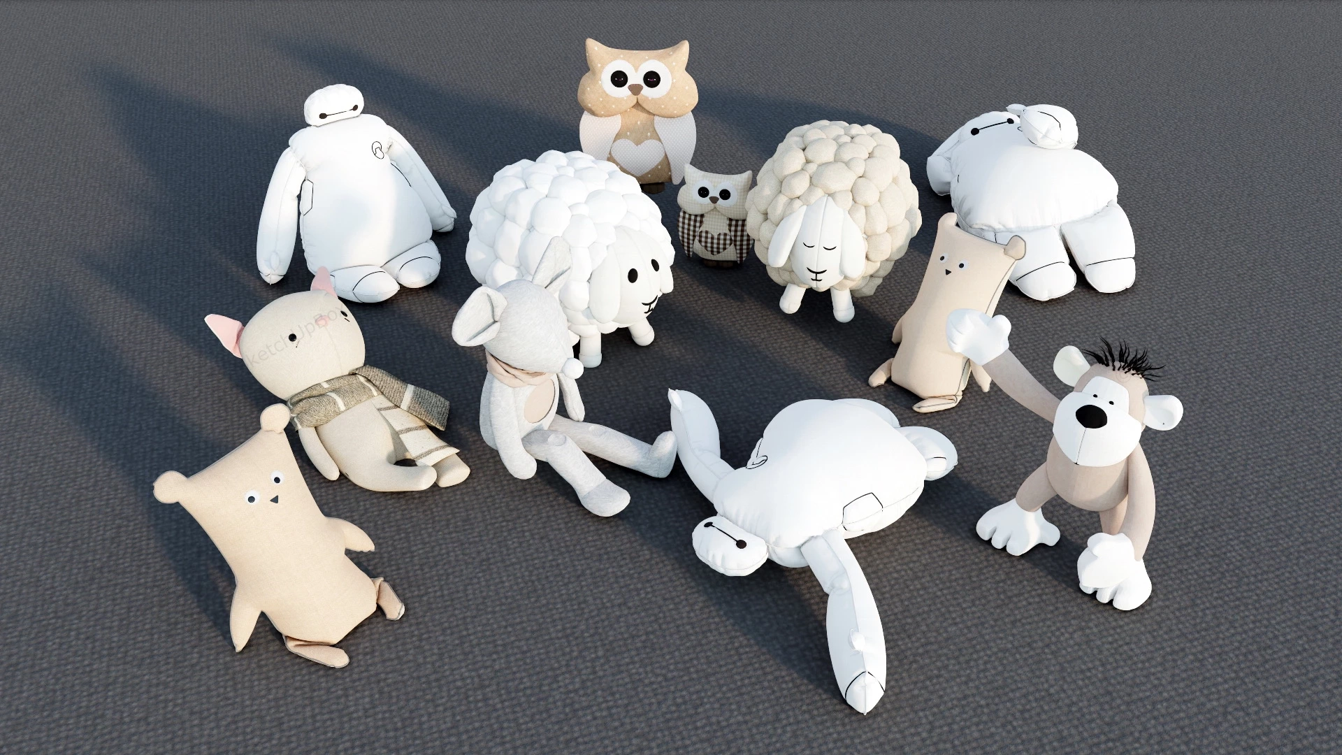 Plush Stuffed Animals sketchup model preview - SketchupBox