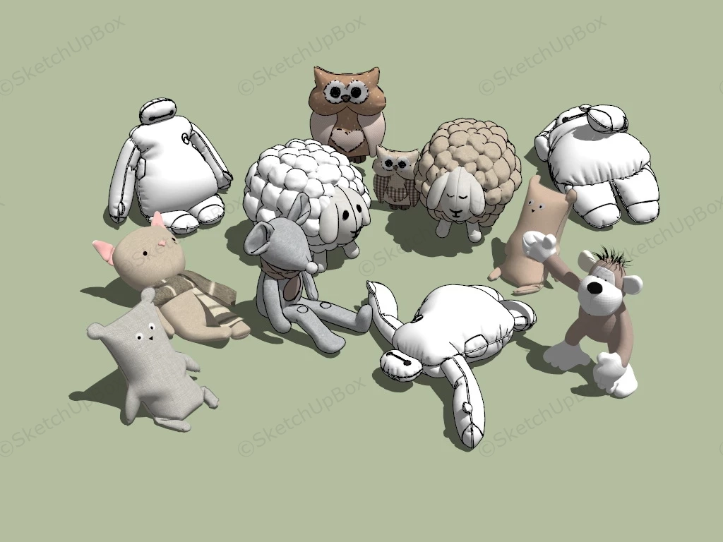 Plush Stuffed Animals sketchup model preview - SketchupBox