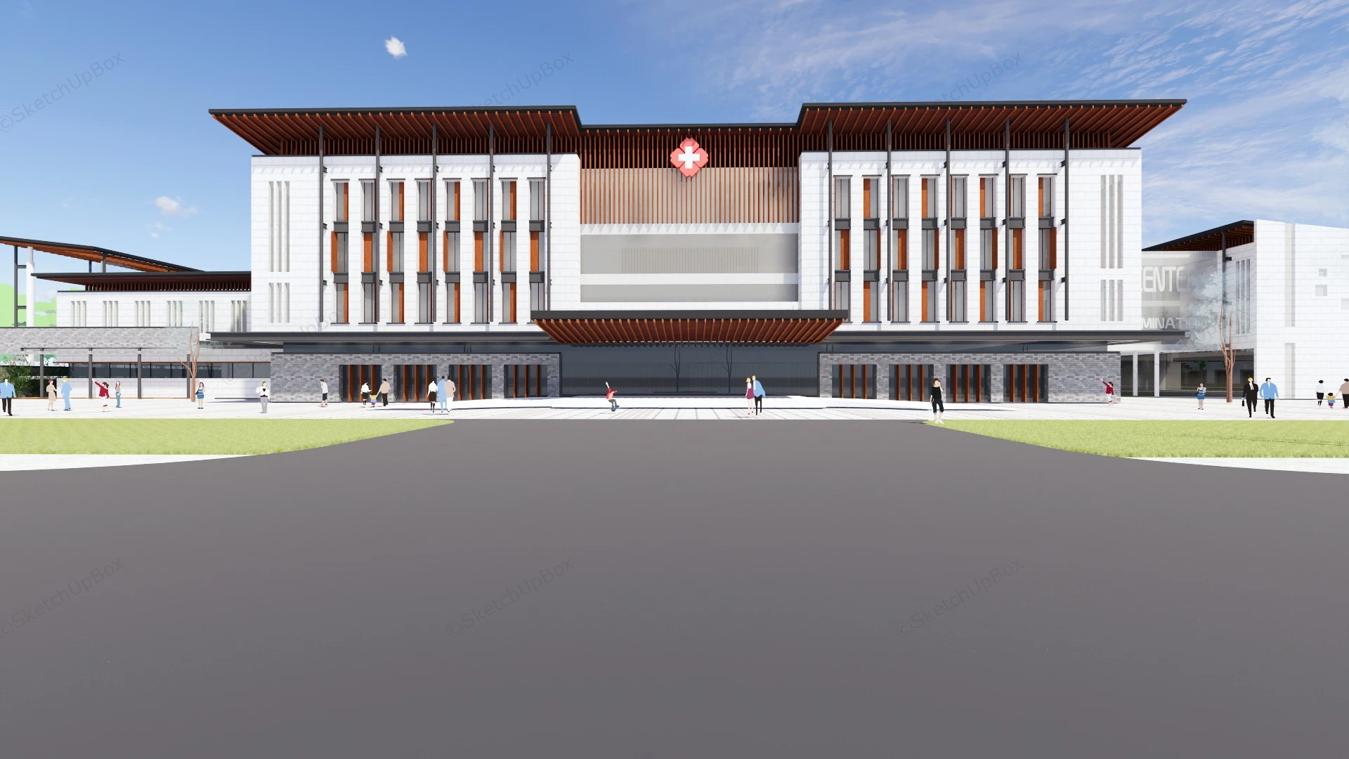 Chinese Rehabilitation Hospital Buildings sketchup model preview - SketchupBox