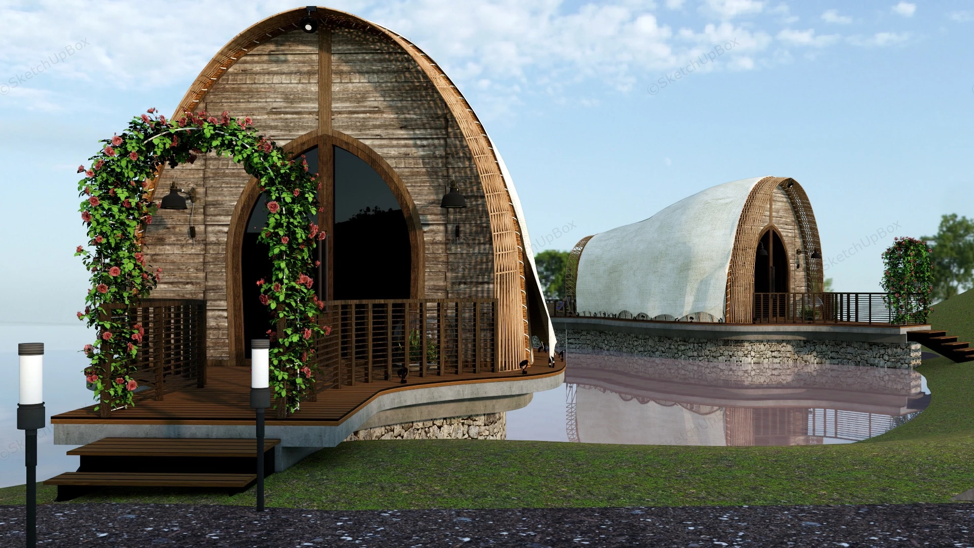 Holiday Luxury Glamping Pods sketchup model preview - SketchupBox