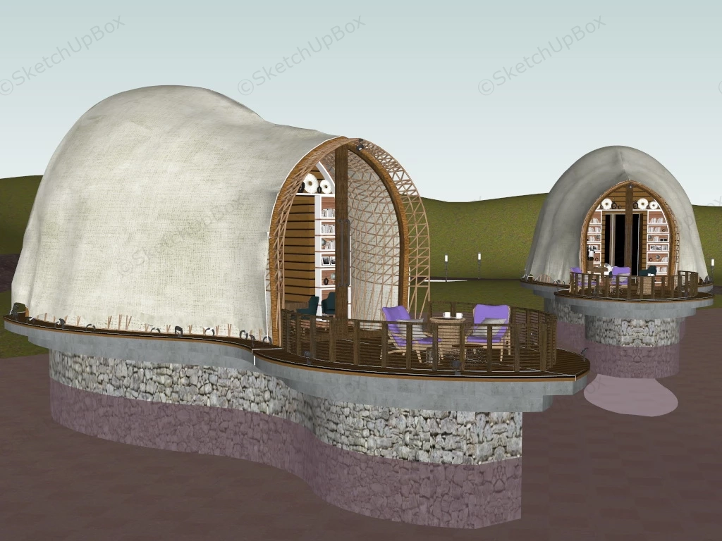 Holiday Luxury Glamping Pods sketchup model preview - SketchupBox