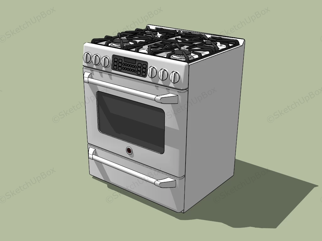 5 Burner Electric Stove Oven sketchup model preview - SketchupBox