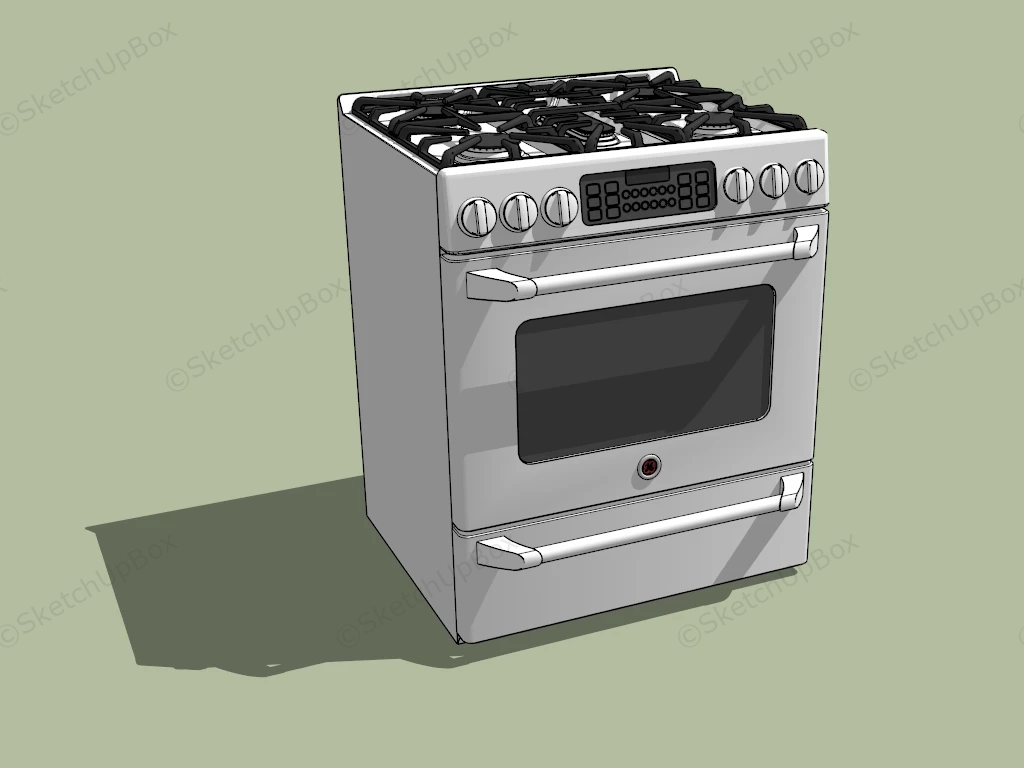 5 Burner Electric Stove Oven sketchup model preview - SketchupBox
