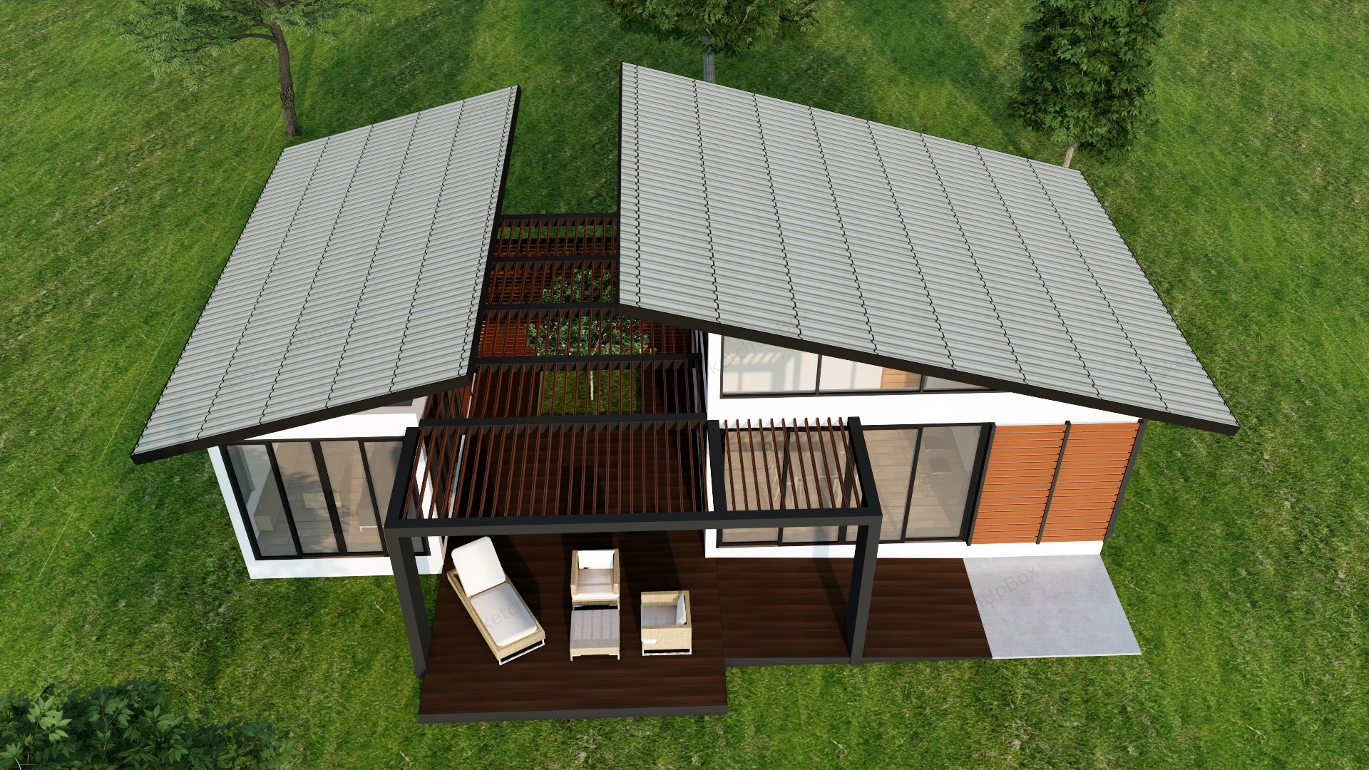 Modern Vacation Cabin sketchup model preview - SketchupBox