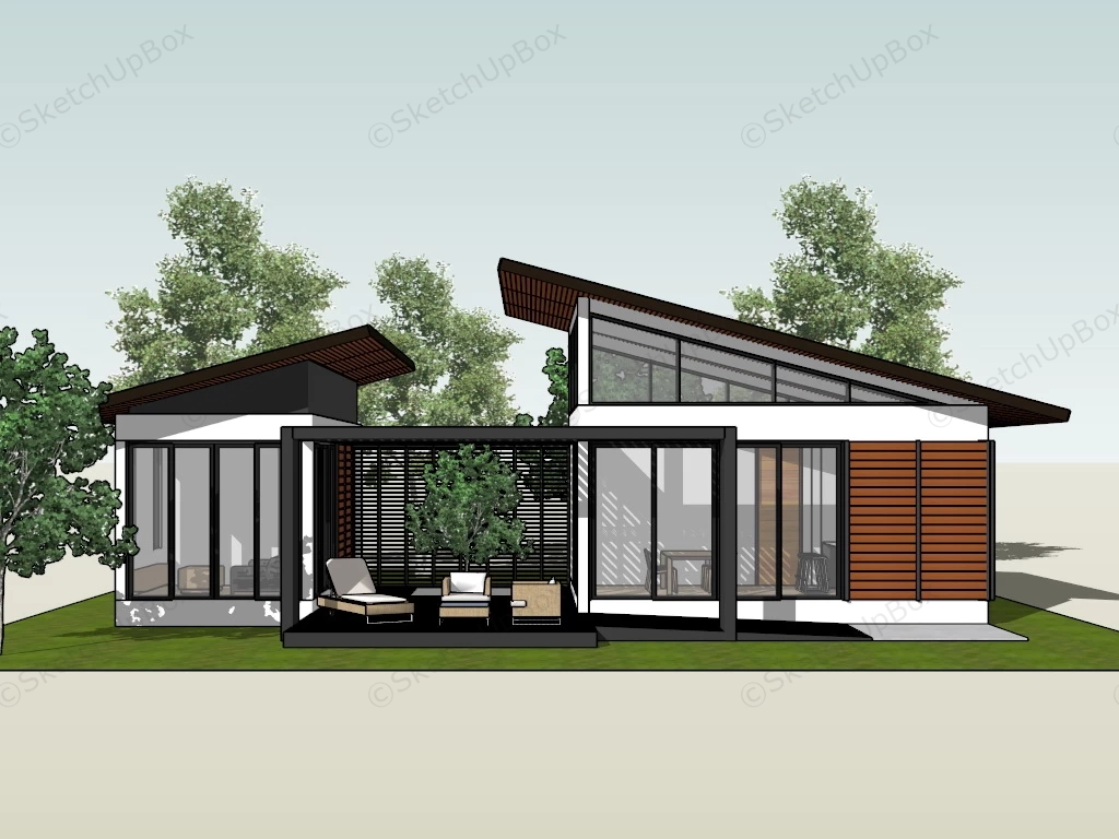 Modern Vacation Cabin sketchup model preview - SketchupBox