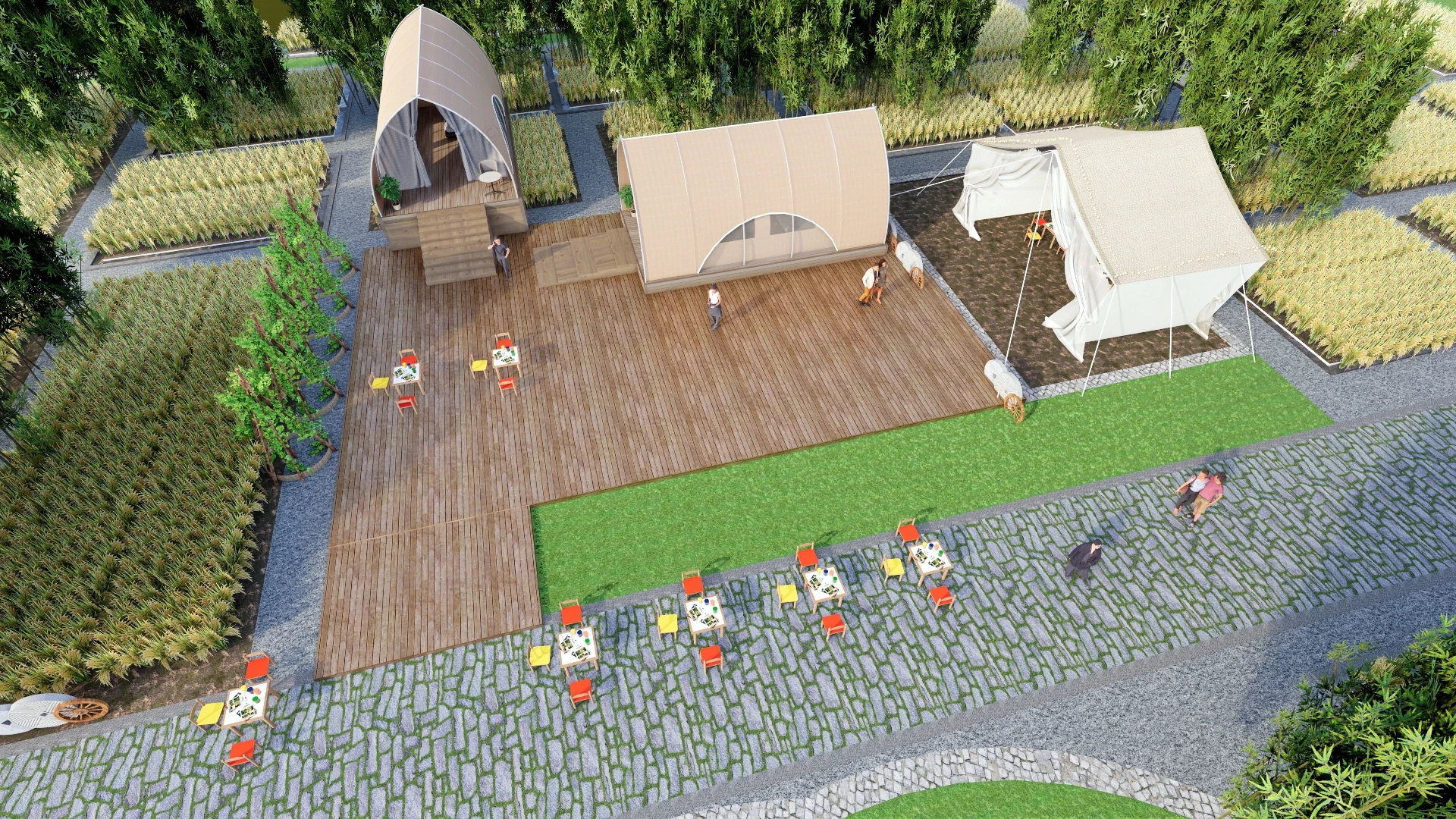 Farm Campsite sketchup model preview - SketchupBox