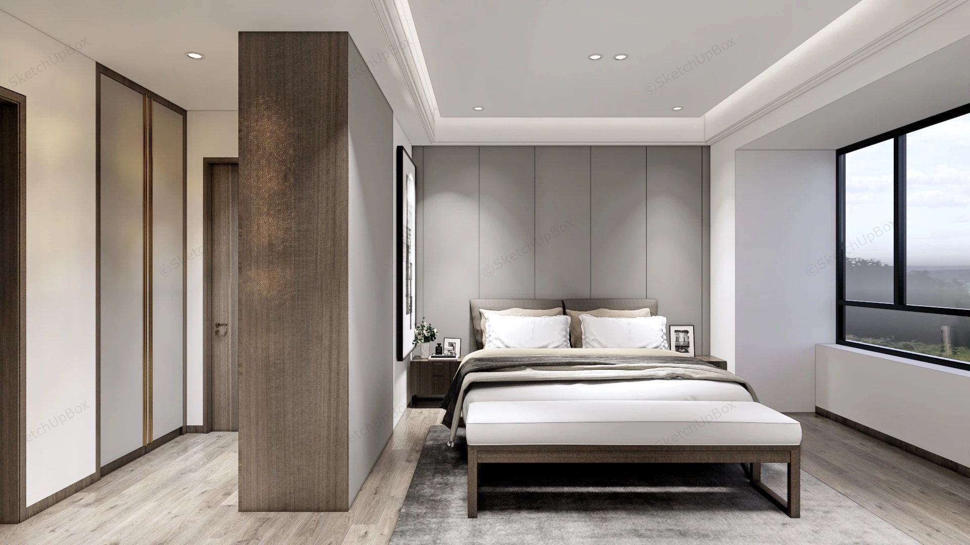 Small Minimalist Bedroom Idea sketchup model preview - SketchupBox