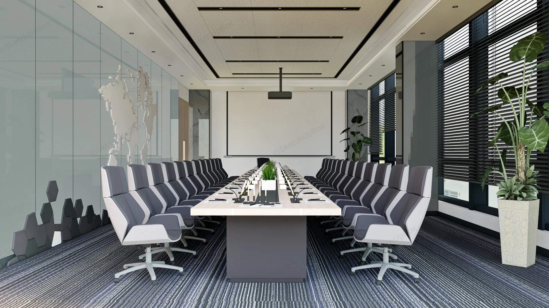 Modern Luxury Meeting Room Design sketchup model preview - SketchupBox