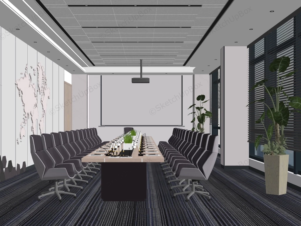 Modern Luxury Meeting Room Design sketchup model preview - SketchupBox