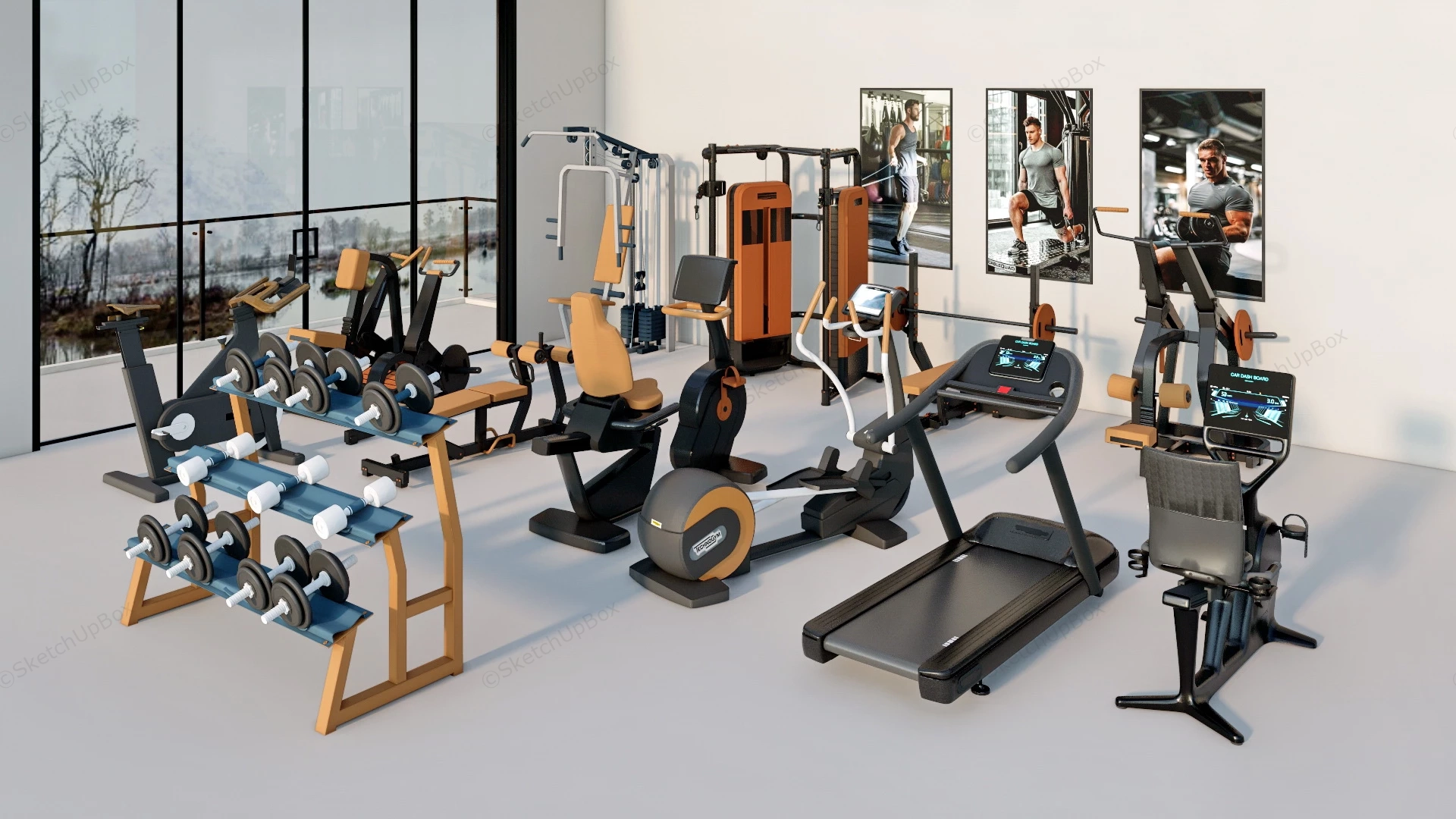 Home Gyms Exercise Equipment sketchup model preview - SketchupBox