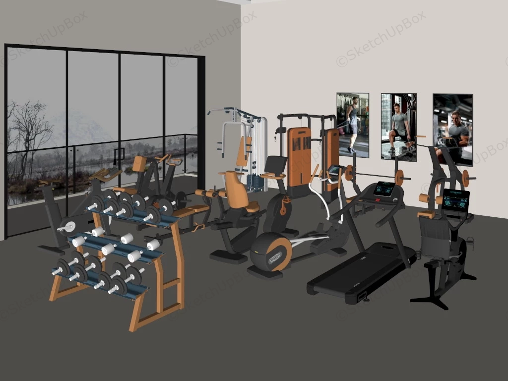 Home Gyms Exercise Equipment sketchup model preview - SketchupBox
