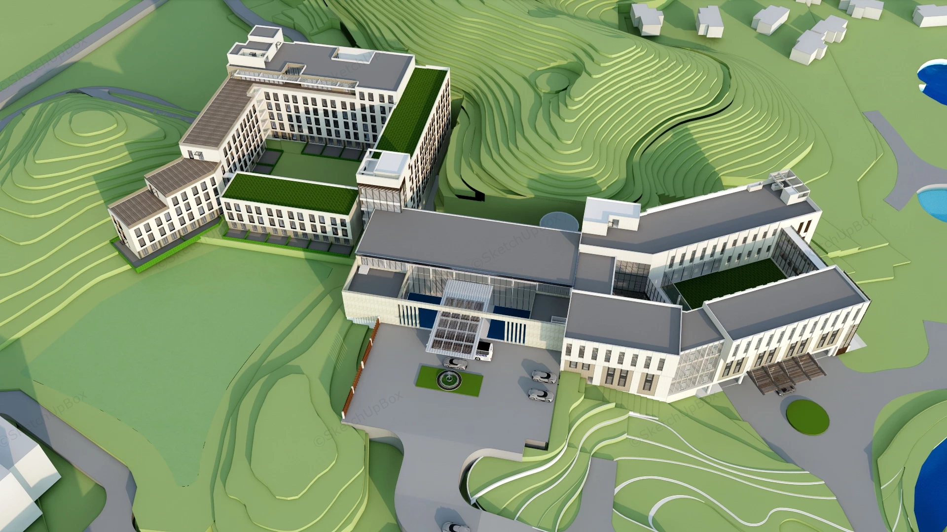 Mountain Resort Hotel sketchup model preview - SketchupBox