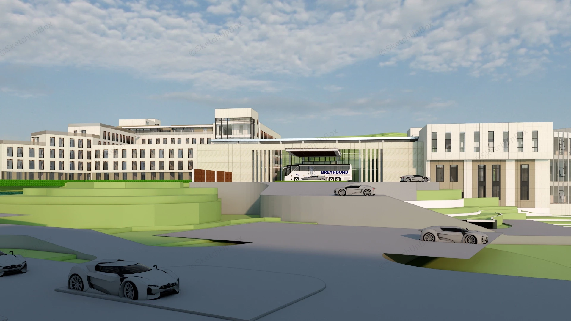 Mountain Resort Hotel sketchup model preview - SketchupBox