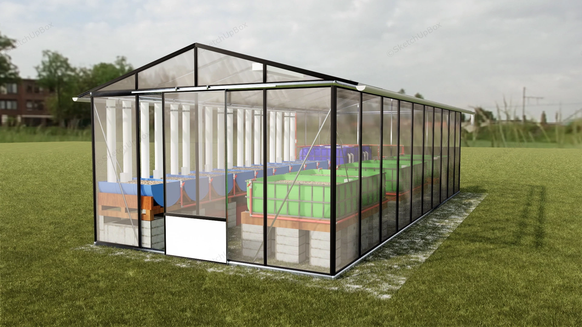 Backyard Greenhouse For Vegetables sketchup model preview - SketchupBox