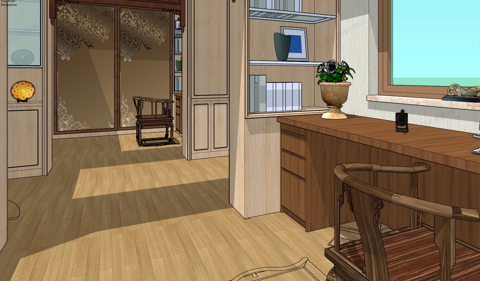 1 Bedroom Apartment Plan sketchup model preview - SketchupBox