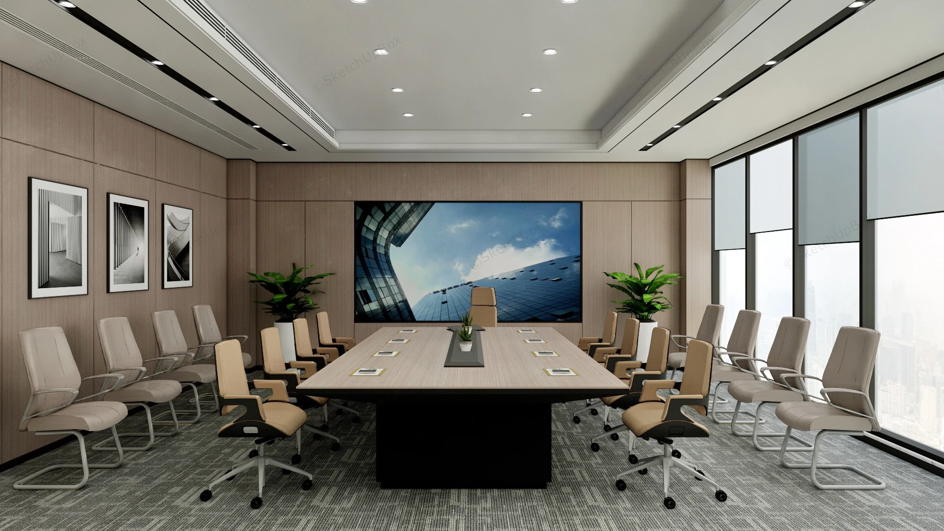 Executive Meeting Room sketchup model preview - SketchupBox
