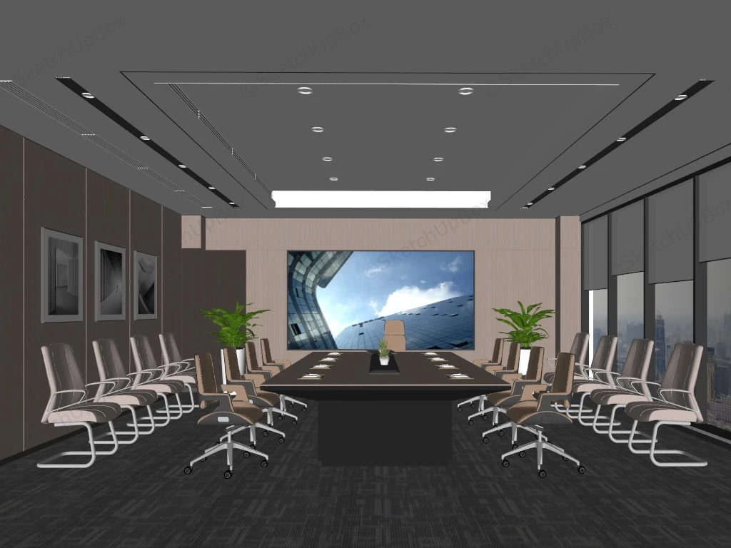 Executive Meeting Room sketchup model preview - SketchupBox
