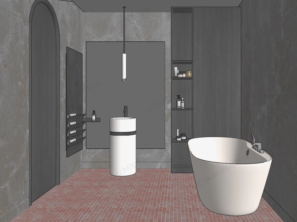 Small Bathroom Design sketchup model preview - SketchupBox