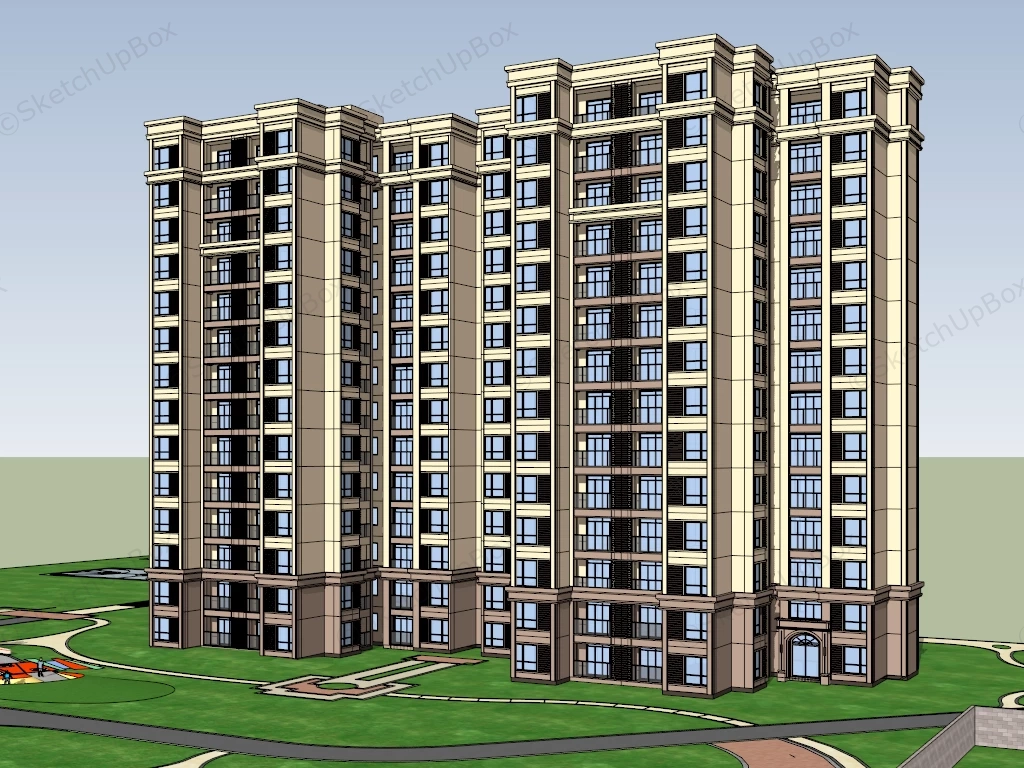 Condo Building Design sketchup model preview - SketchupBox